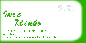imre klinko business card